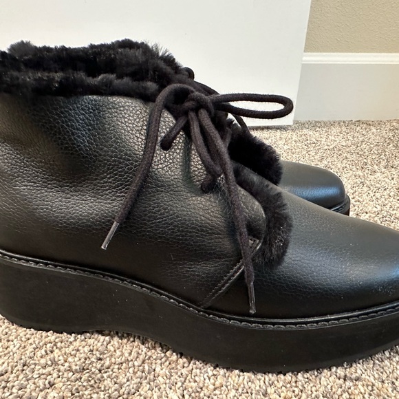 NEW Rachel Comey 40 9.5 Faux Shearling Lined Black Boots Ankle Booties - Picture 5 of 9